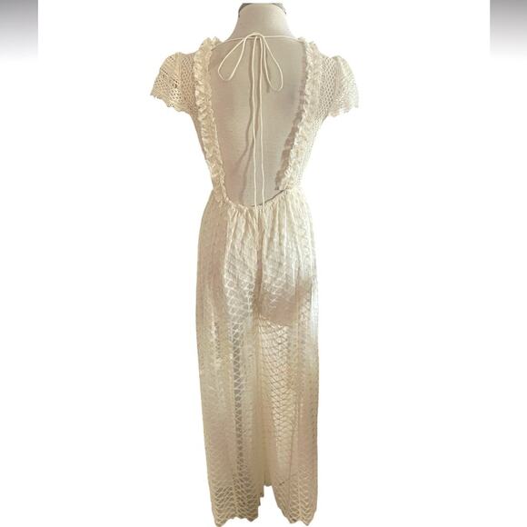 Free People Chleo Lace Crocheted Jumpsuit Sz XS - Picture 9 of 14